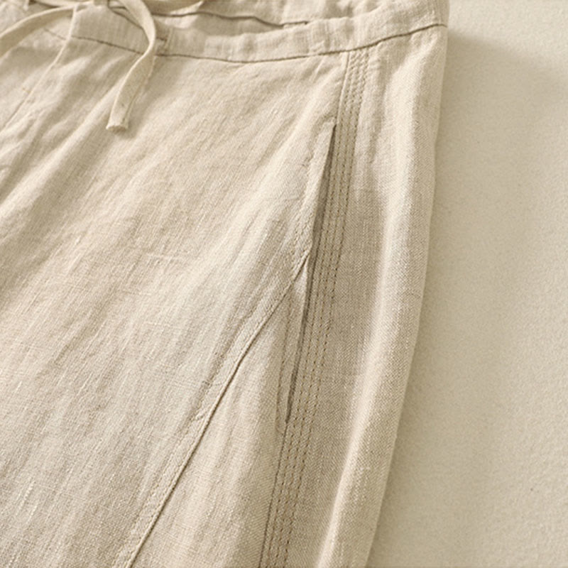 Buddha Stones Casual Plain Rope Women's Cotton Pants With Pockets - image 2