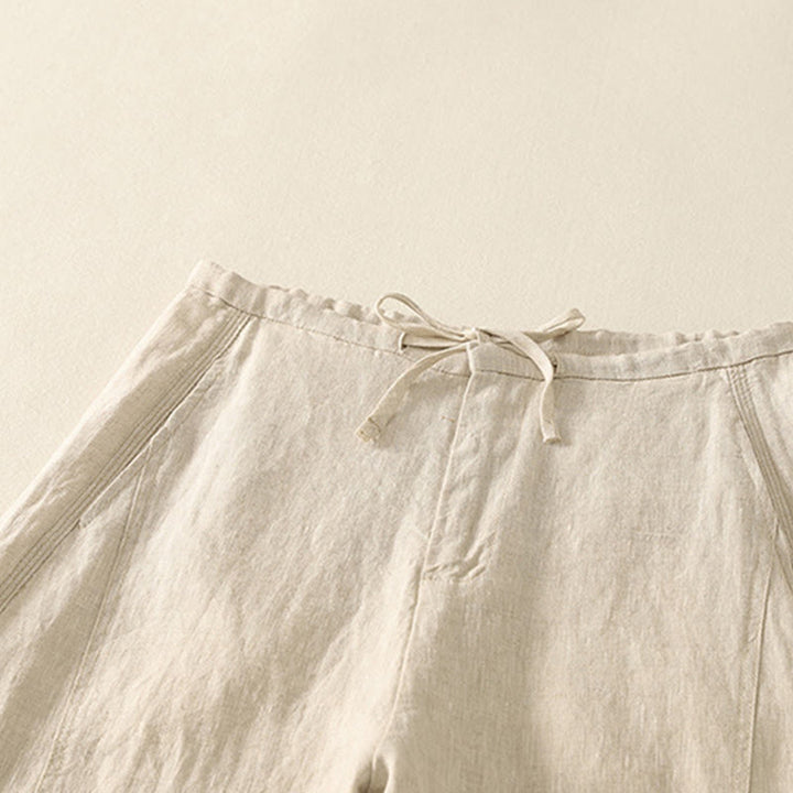 Buddha Stones Casual Plain Rope Women's Cotton Pants With Pockets - image 1