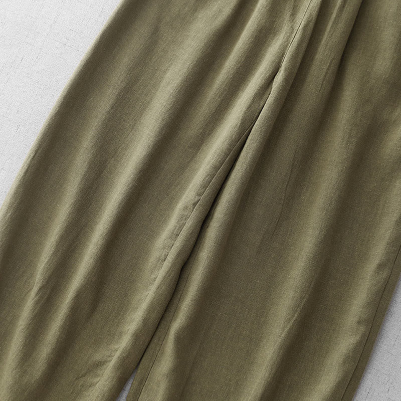 Buddha Stones Casual Plain Rope Women's Cotton 7-8 Length Pants With Pockets - image 5