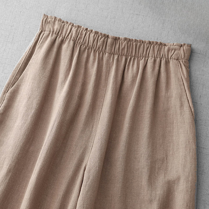 Buddha Stones Casual Plain Rope Women's Cotton 7-8 Length Pants With Pockets - image 22