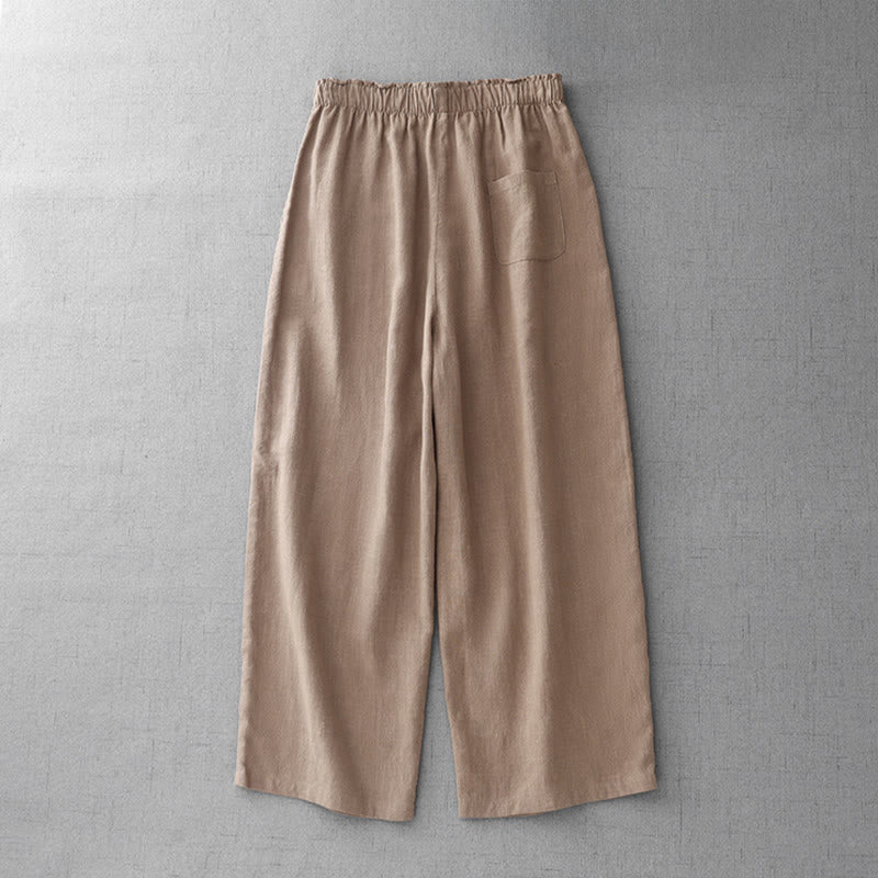 Buddha Stones Casual Plain Rope Women's Cotton 7-8 Length Pants With Pockets - image 17