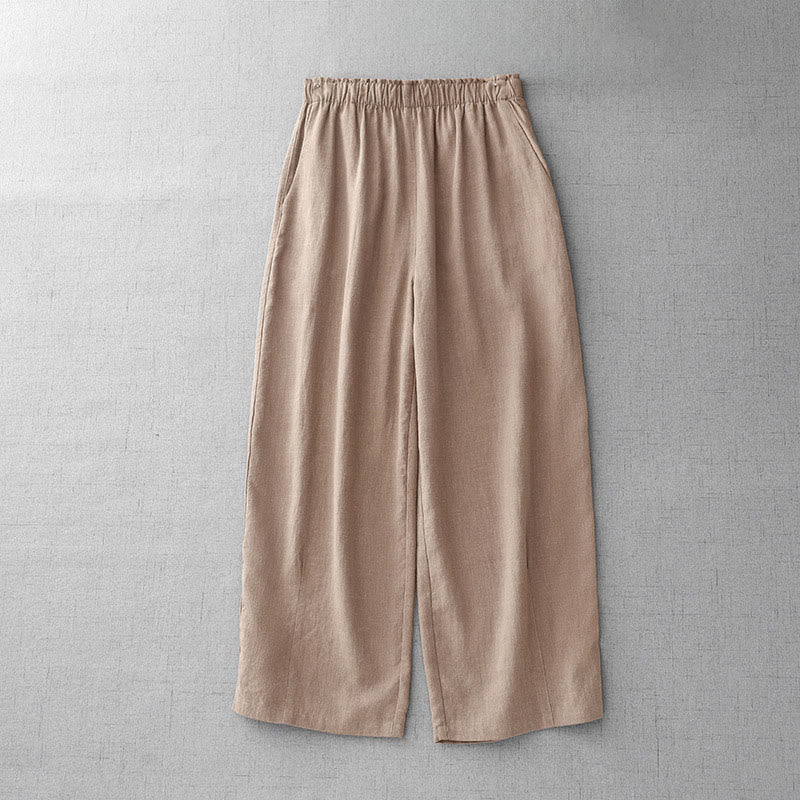 Buddha Stones Casual Plain Rope Women's Cotton 7-8 Length Pants With Pockets - PeachPuff - US8-10，UK/AU12-14，EU40-42 (2XL) - image 16