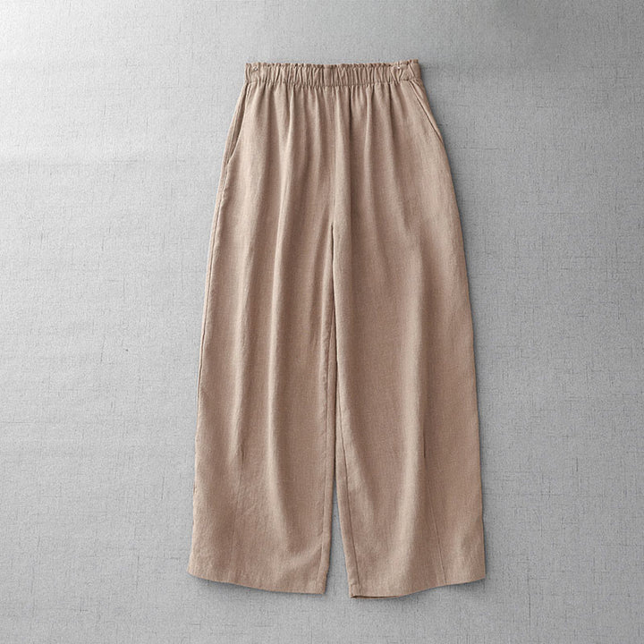 Buddha Stones Casual Plain Rope Women's Cotton 7-8 Length Pants With Pockets - PeachPuff - US8-10，UK/AU12-14，EU40-42 (2XL) - image 16