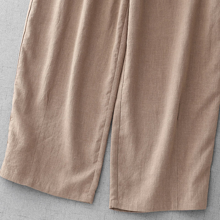 Buddha Stones Casual Plain Rope Women's Cotton 7-8 Length Pants With Pockets - image 23