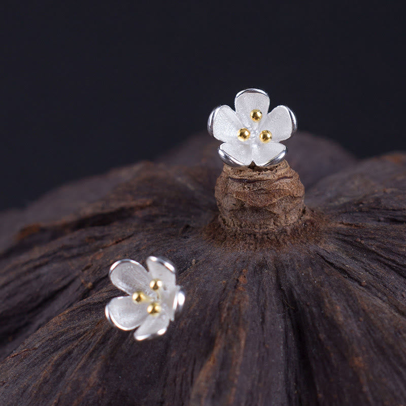 Buddha Stones 925 Sterling Silver Golden Stamens Balance Earrings  - image 1