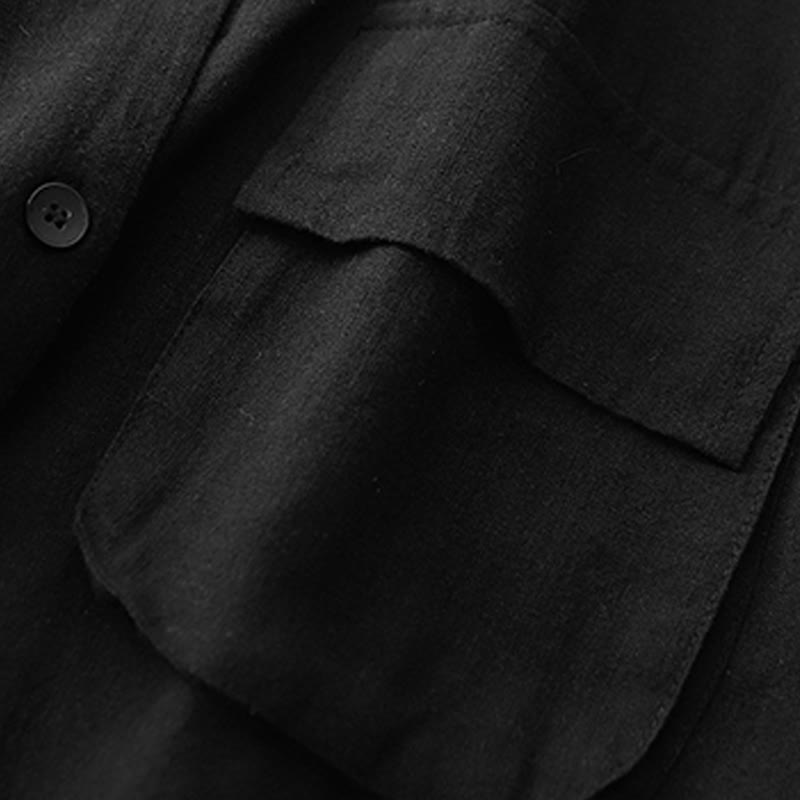 Buddha Stones Double‑Breasted Design Long Sleeve Women's Cotton Jacket With Pockets - image 14