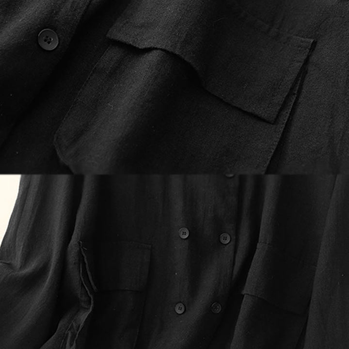 Buddha Stones Double‑Breasted Design Long Sleeve Women's Cotton Jacket With Pockets - image 15