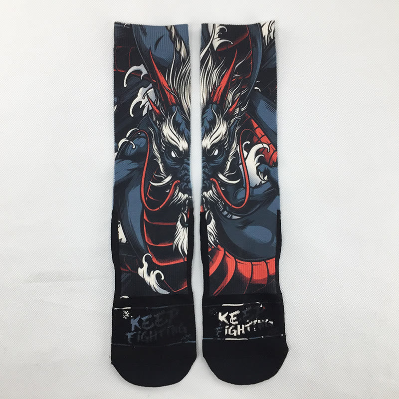 Buddha Stones Casual Dragon Micro Crew Men's Socks - image 0