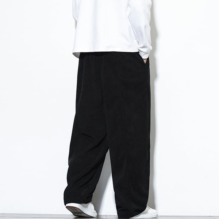Buddha Stones Plain Drawstring Pure Corduroy Men's Harem Pants With Pockets - image 27