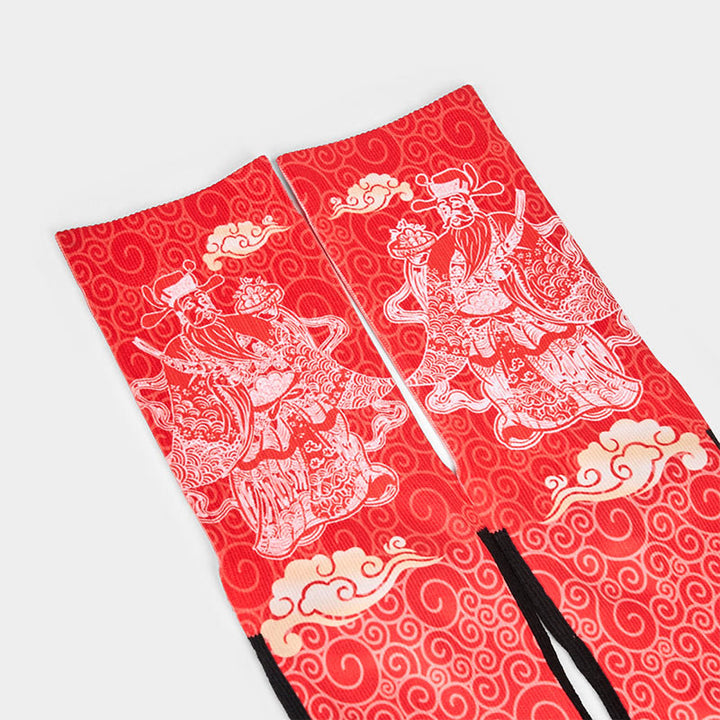 Buddha Stones Casual God Of Wealth Auspicious Clouds Micro Crew Men Women Unisex Socks - image 2