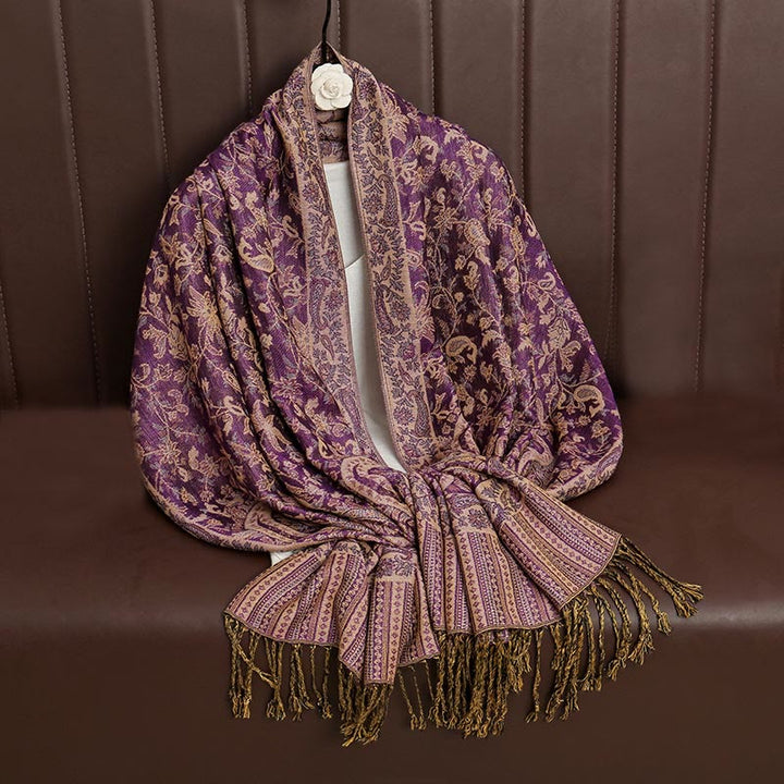 Buddha Stones Ethnic Daily Tibetan Paisley Pattern Tassel Cozy Scarf Shawl - image 27