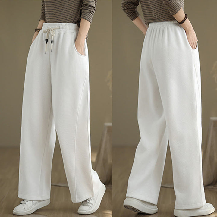 Buddha Stones Solid Color Drawstring Women's Wide Leg Pants With Pockets - image 17
