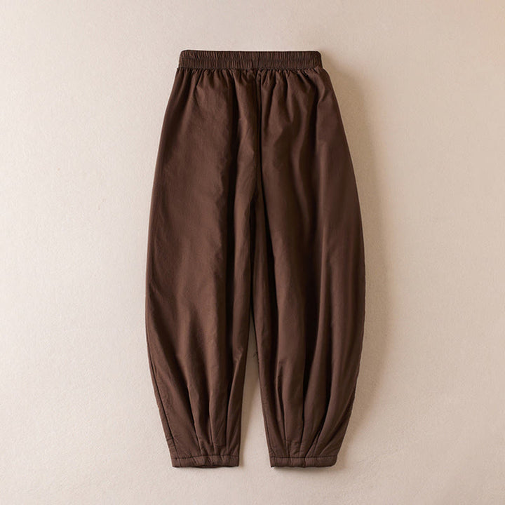 Buddha Stones Plain Women's Harem Thick Pants With Pockets - image 9