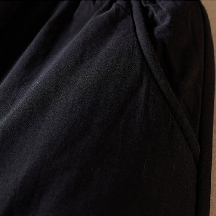 Buddha Stones Plain Women's Harem Thick Pants With Pockets - image 26