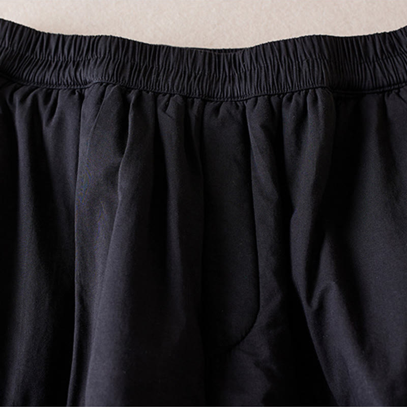 Buddha Stones Plain Cotton-padded Women's Harem Cotton Thick Pants With Pockets - image 27