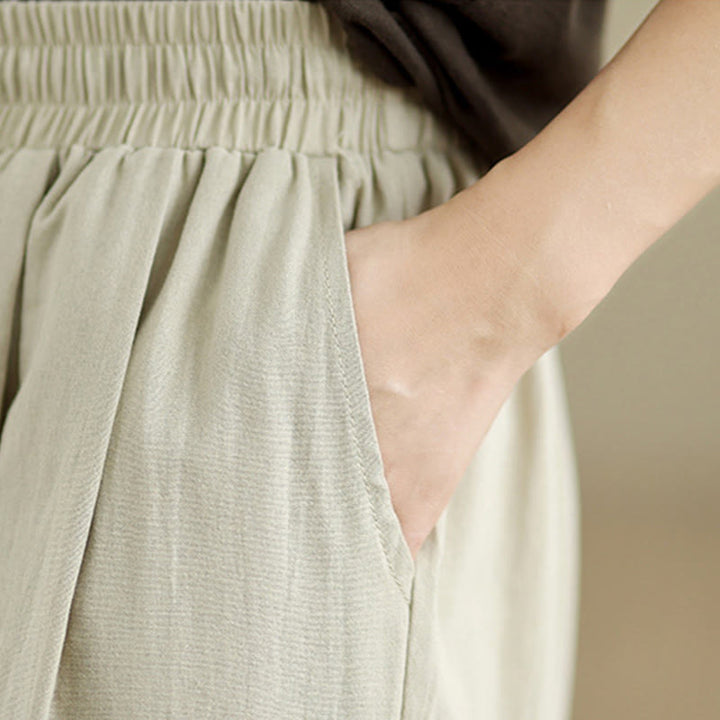 Buddha Stones Casual Straight-leg Women's Cotton Pants With Pockets - image 8