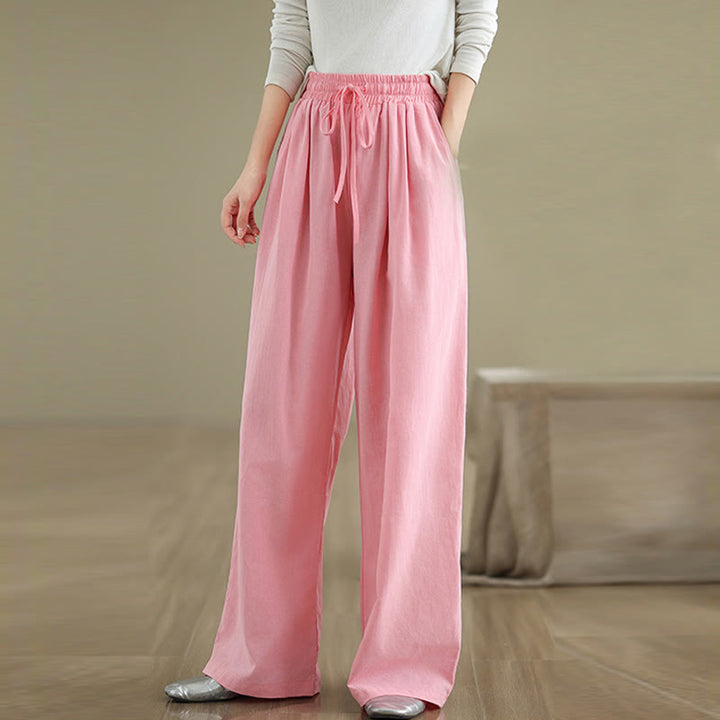 Buddha Stones Casual Straight-leg Women's Cotton Pants With Pockets - image 16
