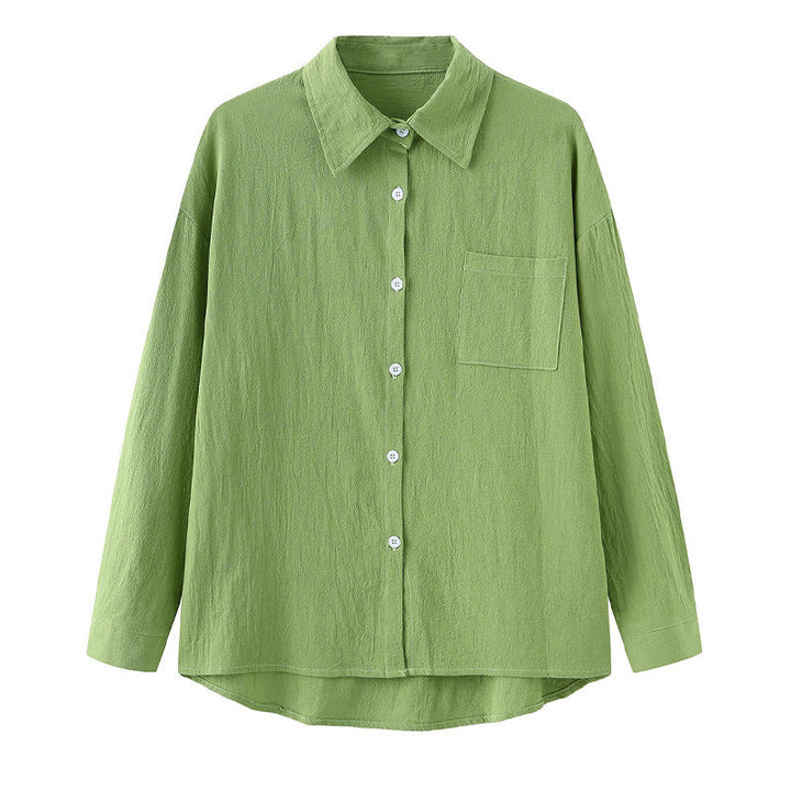 Buddha Stones 2Pcs Long Sleeve Shirt Top With Pockets Drawstring Pants Meditation Cotton Linen Clothing Women's Set - image 2