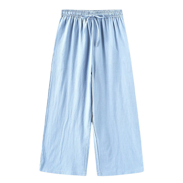 Buddha Stones 2Pcs Long Sleeve Shirt Top With Pockets Drawstring Pants Meditation Cotton Linen Clothing Women's Set - image 27