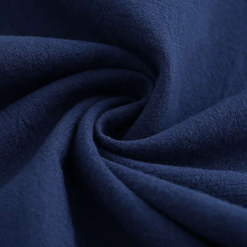 Buddha Stones 2Pcs Long Sleeve Shirt Top With Pockets Drawstring Pants Meditation Cotton Linen Clothing Women's Set - image 34