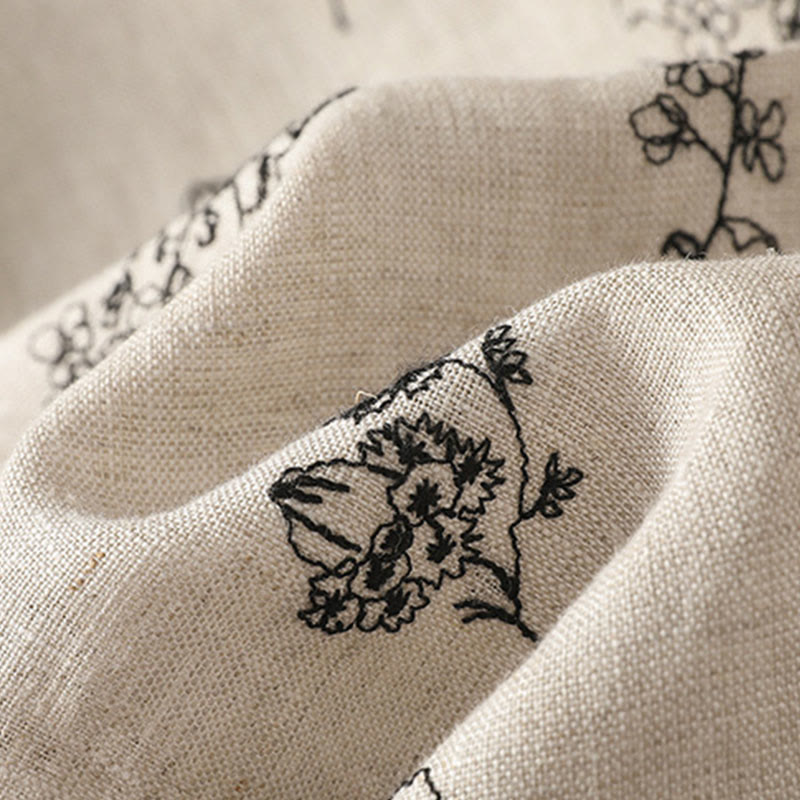 Buddha Stones Women's Printing Frog-button Long Sleeve Cotton Padded Jacket With Pockets - image 11