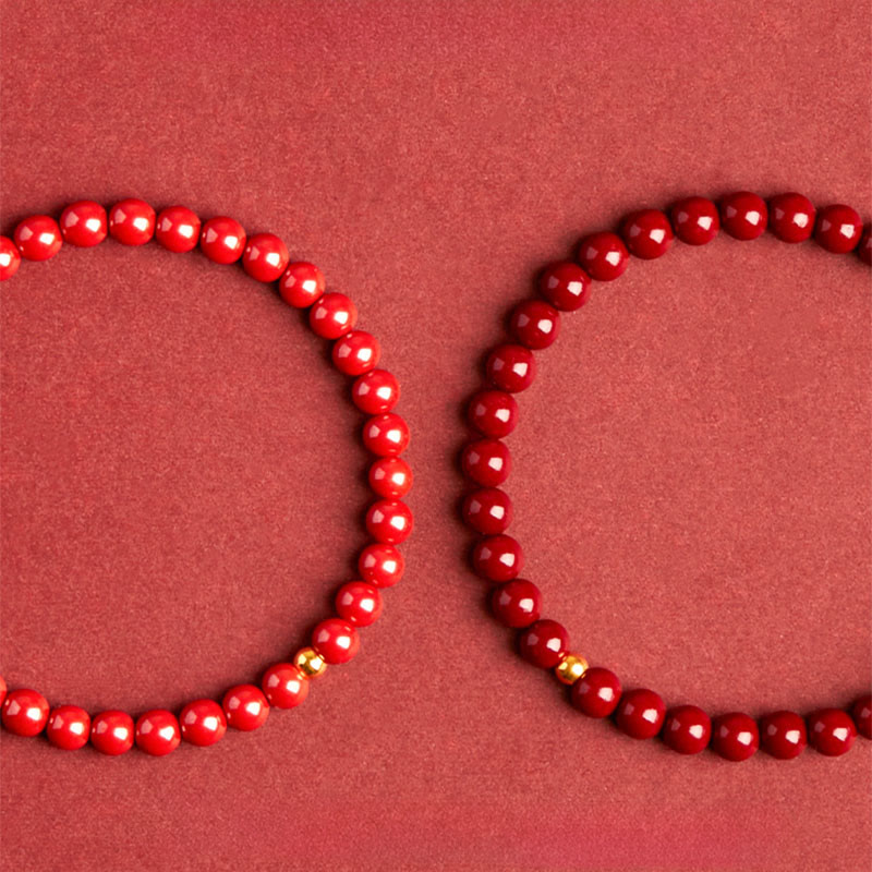 Buddha Stones 925 Sterling Silver Cinnabar Beads Blessing Bracelet - image 10