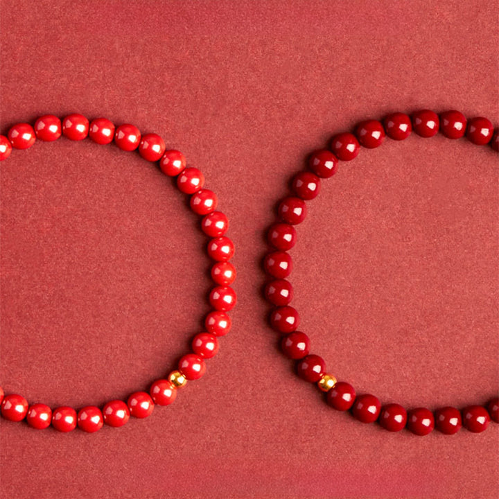 Buddha Stones 925 Sterling Silver Cinnabar Beads Blessing Bracelet - image 10