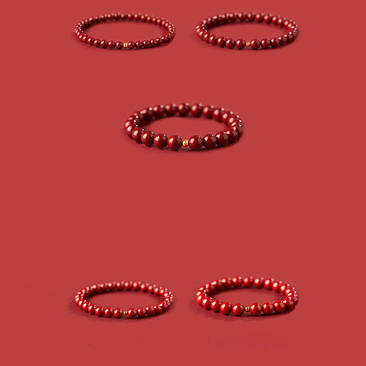 Buddha Stones 925 Sterling Silver Cinnabar Beads Blessing Bracelet - image 14