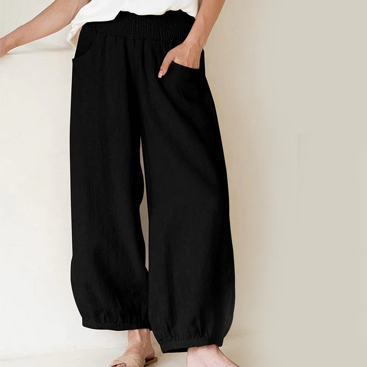 Buddha Stones Plain Color Women's Harem Pants With Pockets - Black - US12，UK/AU16，EU44 (2XL) - image 2