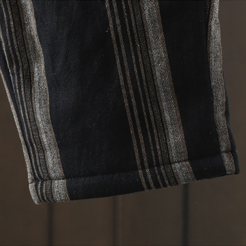 Buddha Stones Commute Thermal Striped Cotton Corduroy Women's Harem Padded Pants With Pockets - image 13