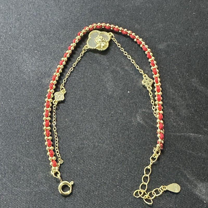 Buddha Stones 925 Sterling Silver Year Of The Horse Red Agate Hetian Jade Confidence Bracelet - Hetian Jade(Wrist Circumference: 14-18cm) - image 8