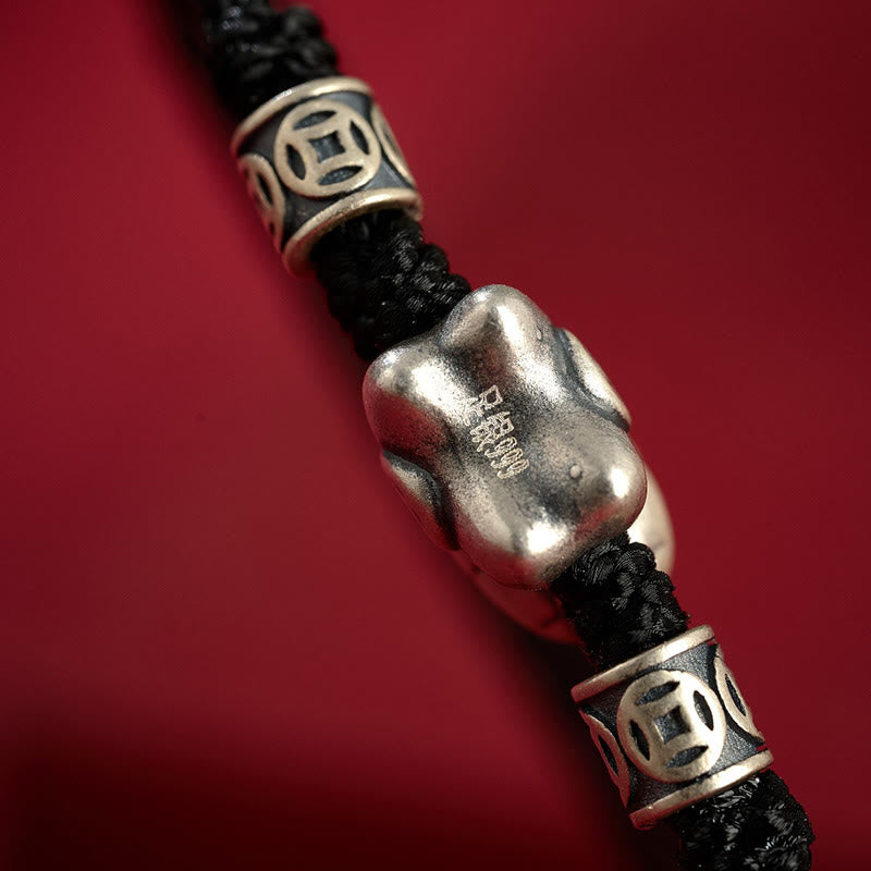 Buddha Stones Year of the Horse 999 Sterling Silver String Braided Protection Bracelet - image 16