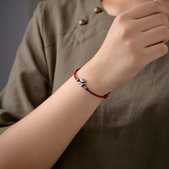 Buddha Stones Year of the Horse 999 Sterling Silver String Braided Protection Bracelet - image 12