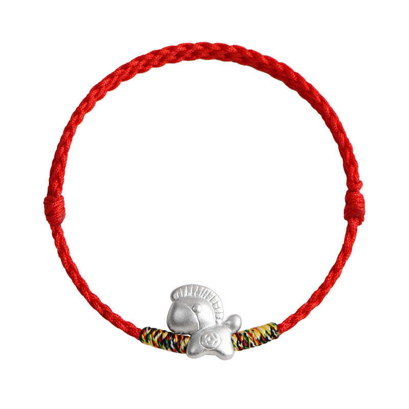 Buddha Stones Year of the Horse 999 Sterling Silver Luck String Braided Bracelet Anklet - image 17