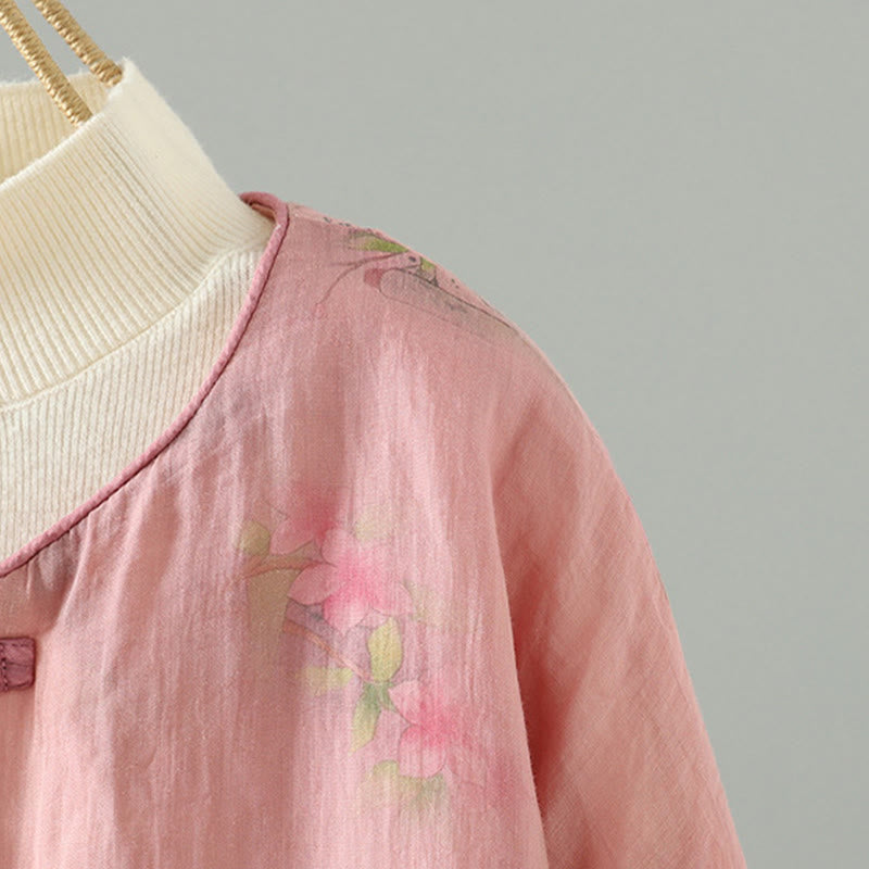 Buddha Stones Printed Women's Long Sleeve Cotton-padded Jacket With Pockets - image 5