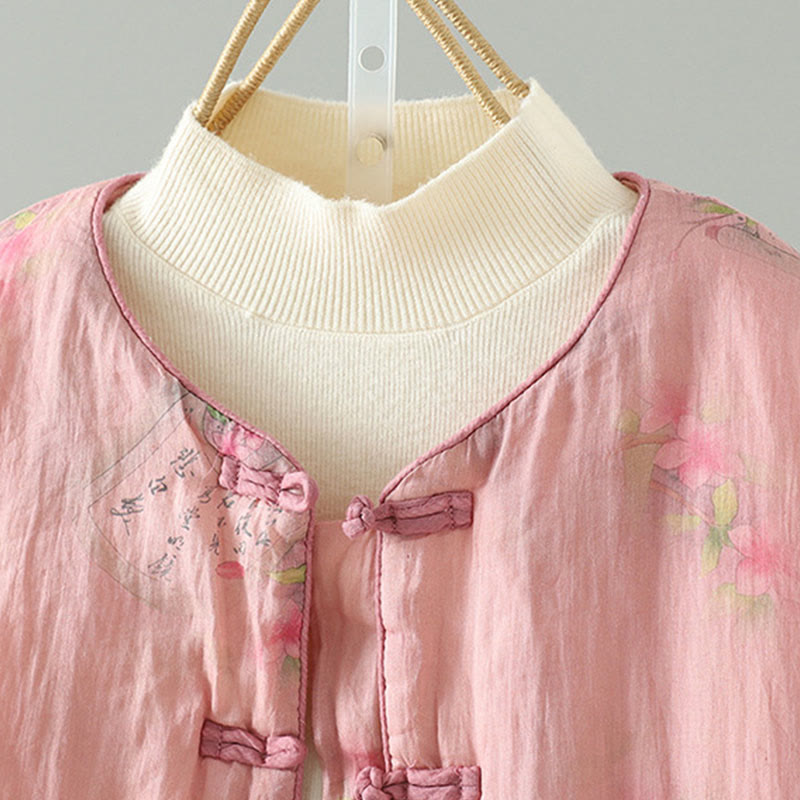 Buddha Stones Printed Women's Long Sleeve Cotton-padded Jacket With Pockets - image 2