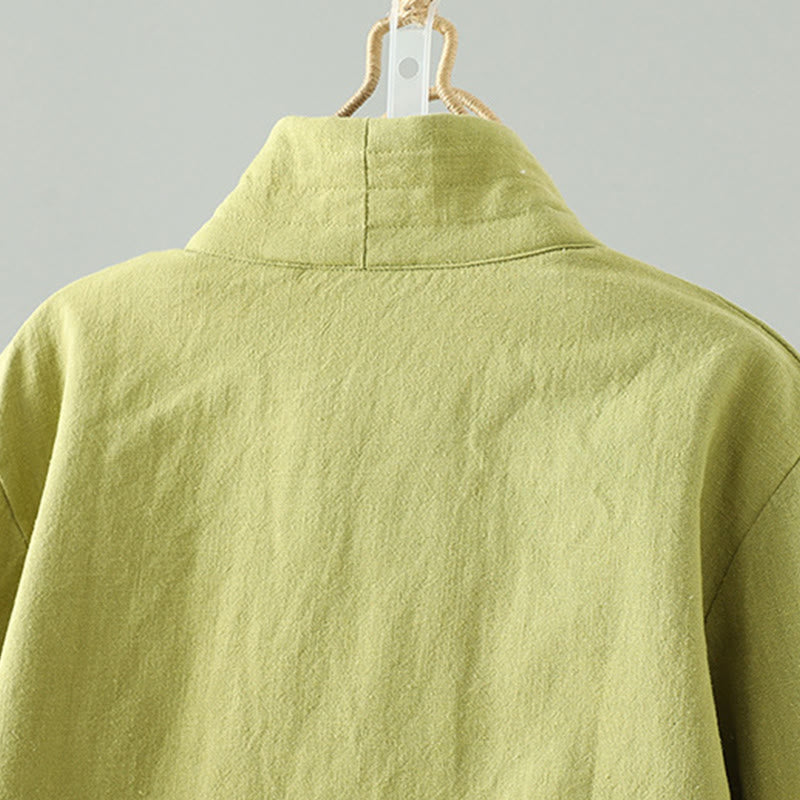 Buddha Stones Drawstring Zen Meditation Women's Long Sleeve Cotton Jacket - image 3