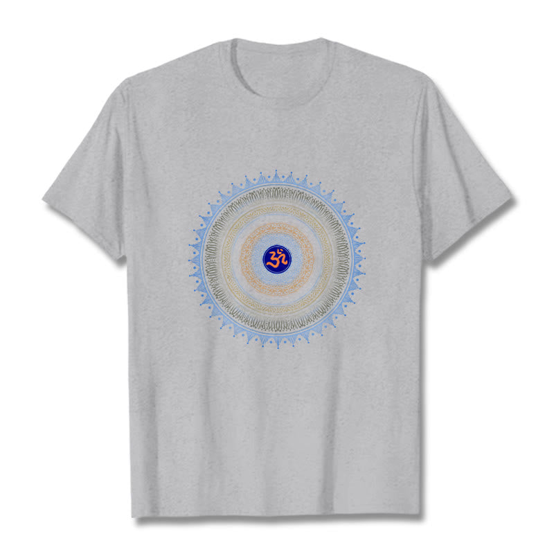 Buddha Stones Mandala Flower OM Pattern Tee T-shirt - LightGrey - 2XL - image 19