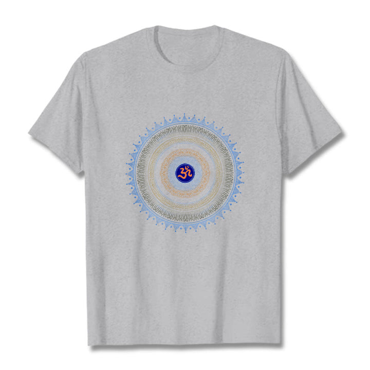 Buddha Stones Mandala Flower OM Pattern Tee T-shirt - LightGrey - 2XL - image 19