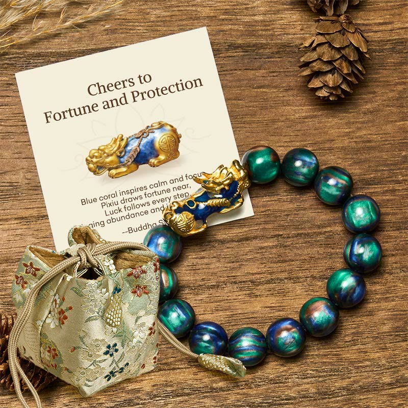 Buddha Stones "Cheers to Fortune and Protection" PiXiu Bracelet Includes Gift Message Card - 12mm Green Sea Willow(Wrist Circumference 17-18cm) - Deluxe Gift Bag (+$9.59) - image 14