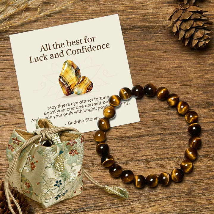 Buddha Stones "All the Best for Love and Harmony" Stone Quartz Bracelet Includes Gift Message Card - 8mm - Tiger Eye - Deluxe Gift Bag (+$9.59) - image 53