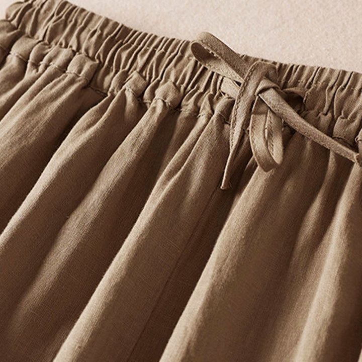 Buddha Stones Summer Small Flower Embroidery  Harem Pants With Pockets - image 5