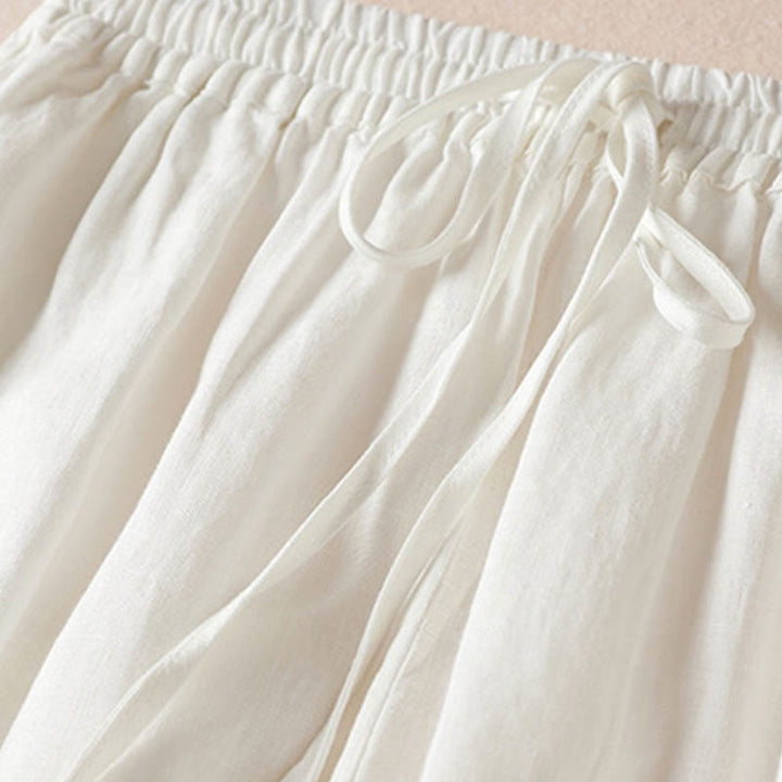 Buddha Stones Summer Small Flower Embroidery Harem Pants With Pockets - image 21