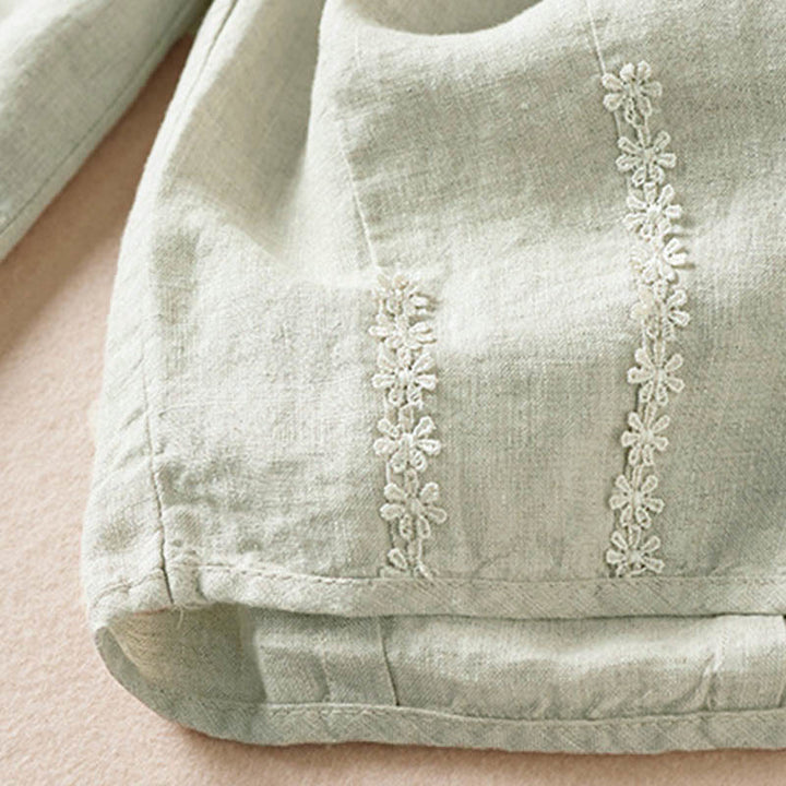Buddha Stones Summer Small Flower Embroidery Harem Pants With Pockets - image 25