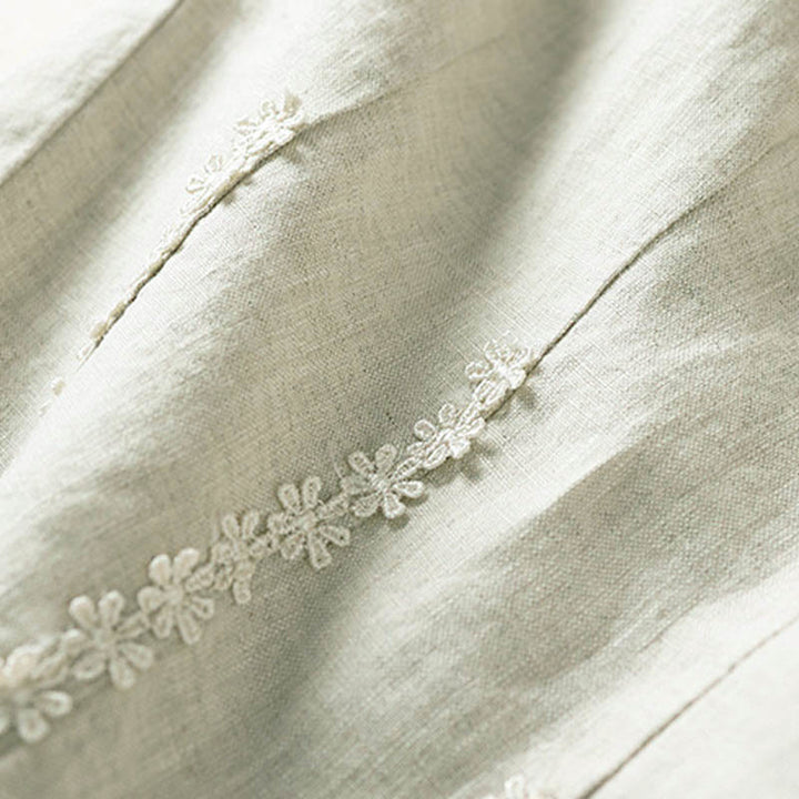 Buddha Stones Summer Small Flower Embroidery  Harem Pants With Pockets - image 26