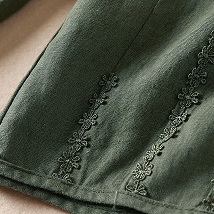 Buddha Stones Summer Small Flower Embroidery  Harem Pants With Pockets - image 32