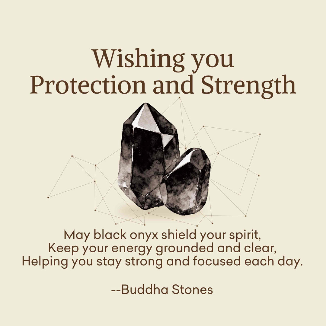 Buddha Stones "Wishing You Protection and Strength" Black Onyx Bracelet Includes Gift Message Card - image 2