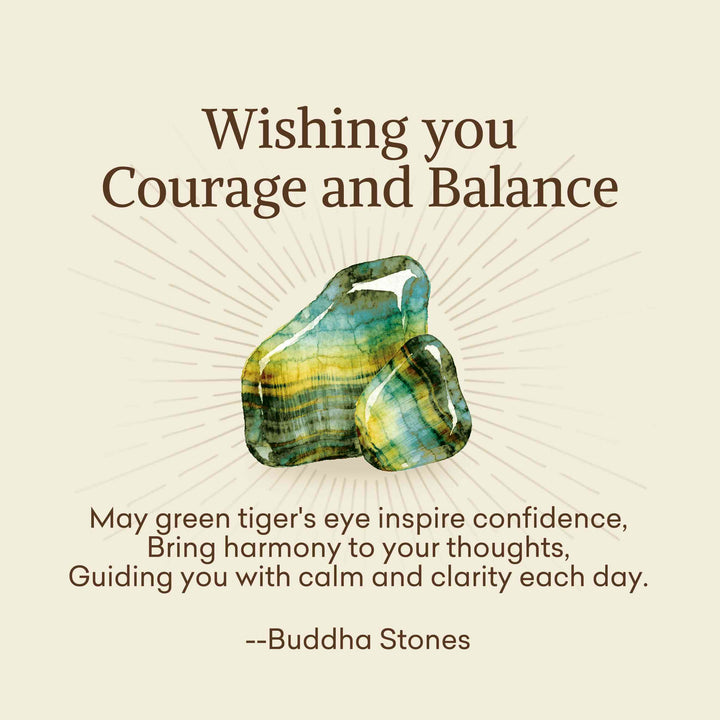 Buddha Stones "Wishing You Courage and Balance" Green Tiger Eye Bracelet Includes Gift Message Card - image 2