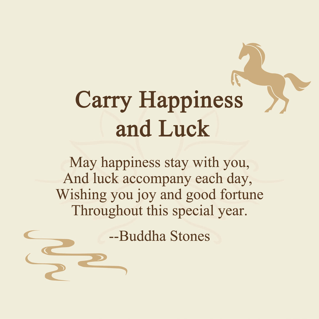 Buddha Stones "Carry Happiness and Luck" Year of the Horse Agate Necklace Includes Gift Message Card - image 2