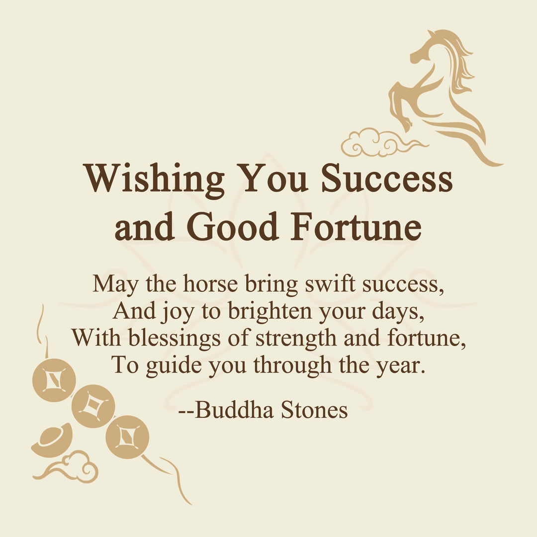 Buddha Stones "Wishing You Success and Good Fortune" Year of the Horse Decor Includes Gift Message Card - image 2